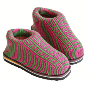 fleece lined sunflower slippers in fruit green